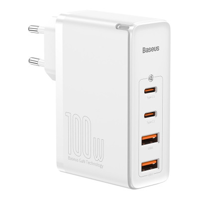Мережевий зарядний пристрій Baseus GaN2 Pro Quick Charger 2C+2U 100W EU White