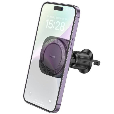 Автотримач для телефона HOCO H28 Rainbow ring magnetic car holder(air outlet) Black Автотримач для телефона HOCO H28 Rainbow ring magnetic car holder(air outlet) Black