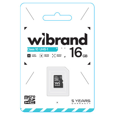 Карта пам'яті microSDHC (UHS-1) Wibrand 16Gb class 10 Карта пам'яті microSDHC (UHS-1) Wibrand 16Gb class 10