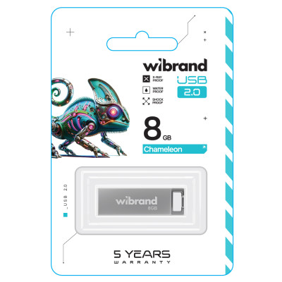 Флеш-накопичувач Wibrand USB 2.0 Chameleon 8Gb Silver Флеш-накопичувач Wibrand USB 2.0 Chameleon 8Gb Silver