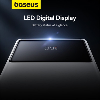 Зовнішній акумулятор Baseus Star-Lord Digital Display Fast Charging Power Bank 30000mAh 30W Moon White（With Simple Series Charging Cable USB to Type-C