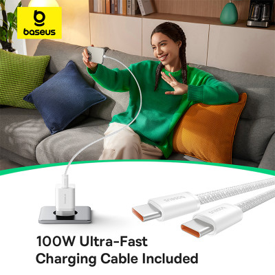 Мережевий зарядний пристрій з кабелем Baseus GaN5 Fast Charger (mini) 1C 25W EU Moon White (with: Fast Charging Data Cable Type-C) Мережевий зарядний пристрій з кабелем Baseus GaN5 Fast Charger (mini) 1C 25W EU Moon White (with: Fast Charging Data Cable Type-C)