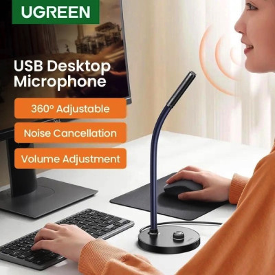 Настільний мікрофон UGREEN CM564 Desktop USB Microphone(UGR-90416), Black Настільний мікрофон UGREEN CM564 Desktop USB Microphone(UGR-90416), Black