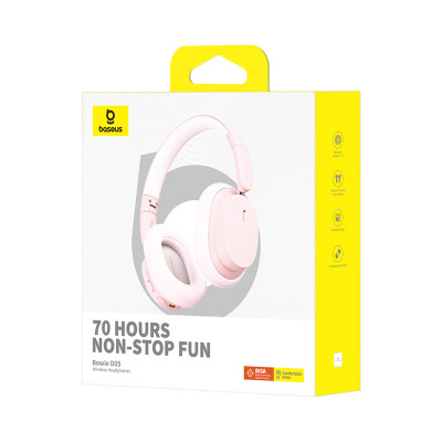 Бездротові накладні навушники Baseus Bowie D05 Wireless Headphones Baby Pink
