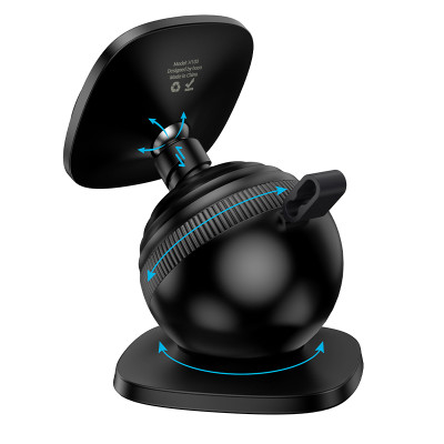 Автотримач для телефона HOCO H103 Daisy magnetic ring car holder(center console) Black Автотримач для телефона HOCO H103 Daisy magnetic ring car holder(center console) Black