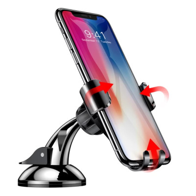 Автодержатель для телефона Baseus Osculum Type Gravity Car Mount Black