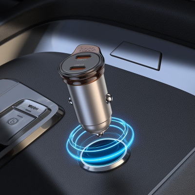 Автомобільний зарядний пристрій HOCO NZ16 Rigorous single port PD30W car charger set(C to iP) Metal Grey Автомобільний зарядний пристрій HOCO NZ16 Rigorous single port PD30W car charger set(C to iP) Metal Grey