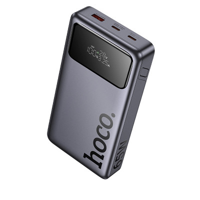 Зовнішній акумулятор HOCO Q40 Leader PD65W power bank with digital display dark (25000mAh) Metal Gray