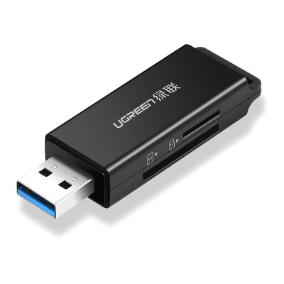 Картрідер UGREEN USB 3.0 to TF + SD Dual Card Reader (Black) Картрідер UGREEN USB 3.0 to TF + SD Dual Card Reader (Black)