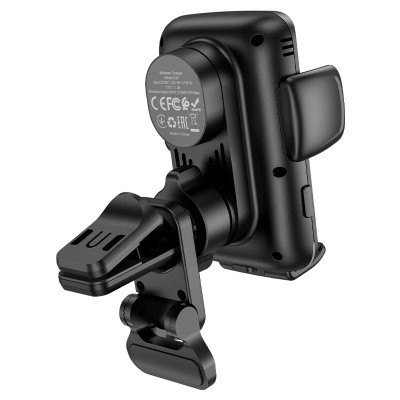Автотримач для телефона з БЗП HOCO S35 Smart alignment wireless charging car holder Black