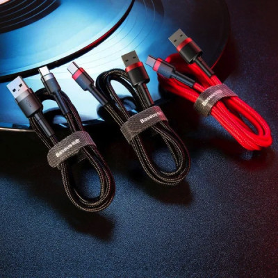 Кабель Baseus Cafule Cable USB For Type-C 3A 1m Gray+Black Кабель Baseus Cafule Cable USB For Type-C 3A 1m Gray+Black
