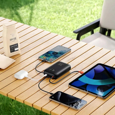 Зовнішній акумулятор VEGER Built-In 2 cables Ultra Mini 30000mAh Зовнішній акумулятор VEGER Built-In 2 cables Ultra Mini 30000mAh