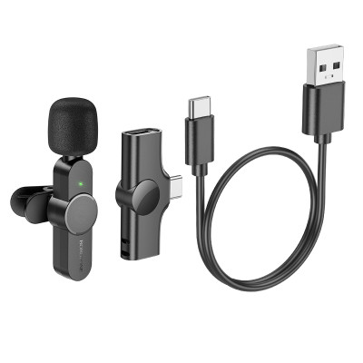 Бездротова мікрофонна система BOROFONE BFK12 Trophy lavalier (Type-C) Black