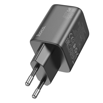 Мережевий зарядний пристрій HOCO N42 Elogiado dual-port PD45W(2C) charger Black Мережевий зарядний пристрій HOCO N42 Elogiado dual-port PD45W(2C) charger Black