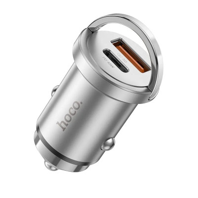 Автомобільний зарядний пристрій HOCO NZ10 Handy PD45W+QC3.0 car charger Silver Автомобільний зарядний пристрій HOCO NZ10 Handy PD45W+QC3.0 car charger Silver