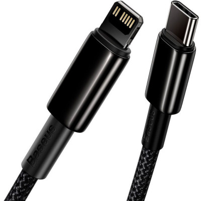 Кабель Baseus Tungsten Gold Fast Charging Data Cable Type-C to iP PD 20W 1m Black Кабель Baseus Tungsten Gold Fast Charging Data Cable Type-C to iP PD 20W 1m Black