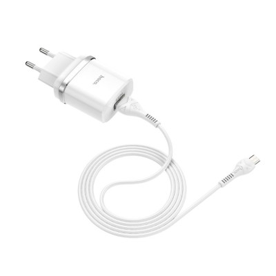Мережевий зарядний пристрій з кабелем HOCO C12Q Smart QC3.0 charger set(Micro) 18W White Мережевий зарядний пристрій з кабелем HOCO C12Q Smart QC3.0 charger set(Micro) 18W White