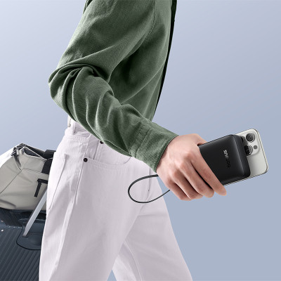 Зовнішній акумулятор Baseus Bipow 2 Digital Display Power Bank With Built-in USB-C Cable 20000mah 20W Cluster Black