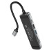 USB-Hub HOCO HB24 Easy display Type-C multifunction adapter(HDTV+USB3.0+USB2.0+SD+TF+PD) Metal Gray