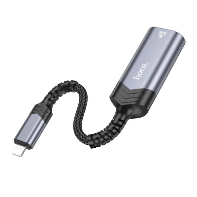 Кабель-перехідник HOCO UA26 iP ethernet adapter(100 Mbps) Metal Gray