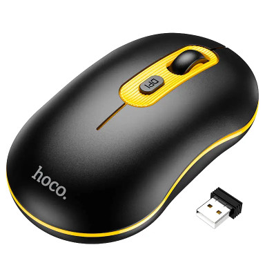 Маніпулятор миша HOCO GM21 Platinum 2.4G business wireless mouse Black Yellow Маніпулятор миша HOCO GM21 Platinum 2.4G business wireless mouse Black Yellow