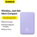 Зовнішній акумулятор Baseus Magnetic Mini Wireless Fast Charge Power Bank 5000mAh 20W Nebula Purple Зовнішній акумулятор Baseus Magnetic Mini Wireless Fast Charge Power Bank 5000mAh 20W Nebula Purple