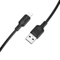 Кабель BOROFONE BX113 Lenny silicone charging data cable iP(L=1M) Black