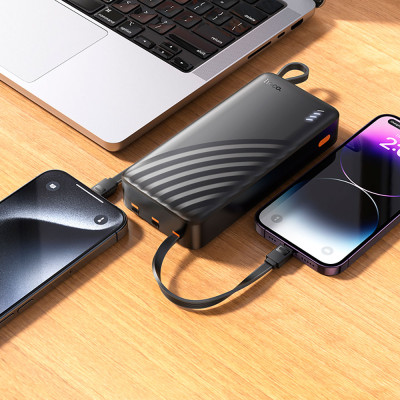 Зовнішній акумулятор HOCO J146A Night tide power bank with 4 cables(20000mAh)