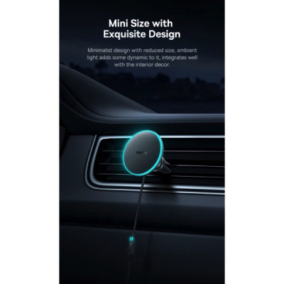 Автотримач для телефона з БЗП Basues CW01  Magnetic Wireless Charging Car Mount 40W Claw Edition Cluster Black