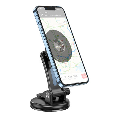 Автотримач для телефона HOCO CA113 Excelle center console ring magnetic car holder Black