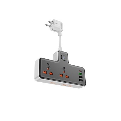 Мережевий подовжувач HOCO AC12A Reise 2-position expansion socket(PD30W/1C3A) Black Мережевий подовжувач HOCO AC12A Reise 2-position expansion socket(PD30W/1C3A) Black