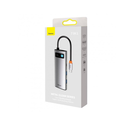 USB-хаб Baseus Metal Gleam Series 7-in-1 Multifunctional Type-C HUB Docking Station Gray(Type-C to HDMI*1+USB3.0*2+USB-C*1+PD*1+SD/TF*1) USB-хаб Baseus Metal Gleam Series 7-in-1 Multifunctional Type-C HUB Docking Station Gray(Type-C to HDMI*1+USB3.0*2+USB-C*1+PD*1+SD/TF*1)