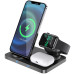 Бездротовий зарядний пристрій HOCO CW33 Ultra-Charge 3-in-1 vertical wireless fast charger Black