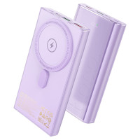 Зовнішній акумулятор HOCO Q22 Taurus 22.5W+PD20W magnetic fully compatible power bank with digital display(10000mAh) Purple