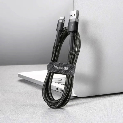 Кабель Baseus Cafule Cable USB For Type-C 3A 1m Gray+Black Кабель Baseus Cafule Cable USB For Type-C 3A 1m Gray+Black
