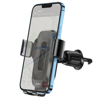 Автотримач для телефона з БЗП HOCO HW2 Wise automatic induction wireless fast charging car holder(air outlet) Black Автотримач для телефона з БЗП HOCO HW2 Wise automatic induction wireless fast charging car holder(air outlet) Black