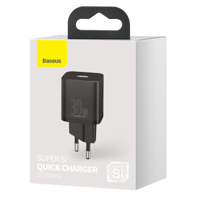 Мережевий зарядний пристрій Baseus Super Si quick charger IC 30W EU Black Мережевий зарядний пристрій Baseus Super Si quick charger IC 30W EU Black