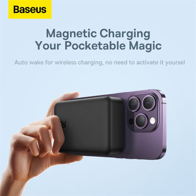 Зовнішній акумулятор Baseus Magnetic Mini Wireless Fast Charge Power Bank 20000mAh 20W Black