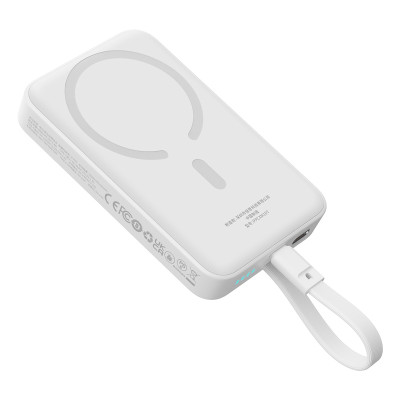 Зовнішній акумулятор Baseus Magnetic Mini Wireless Fast Charge Power Bank Type-C Edition 10000mAh 30W Stellar White Зовнішній акумулятор Baseus Magnetic Mini Wireless Fast Charge Power Bank Type-C Edition 10000mAh 30W Stellar White