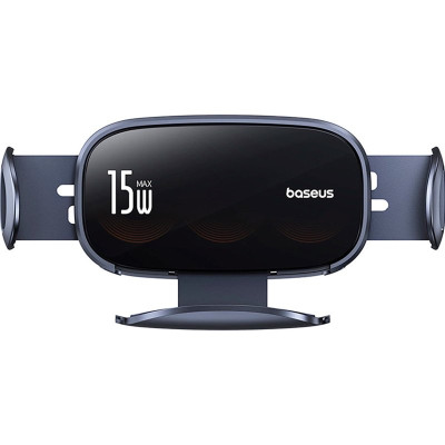 Автотримач для телефона з БЗП Baseus LightChaser Series Triple-Coil Wireless Charging Electric Car Mount Cluster Black