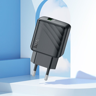 Мережевий зарядний пристрій HOCO CS21A Rich single port QC3.0 charger Black Мережевий зарядний пристрій HOCO CS21A Rich single port QC3.0 charger Black