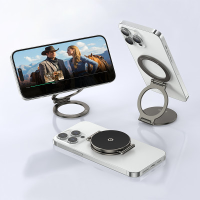 Автотримач для телефона HOCO H102 Whale magnetic ring holder(multi-scene) Metal Grey