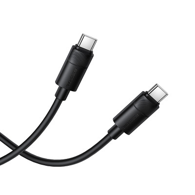Кабель BOROFONE BX123 Leya 60W silicone charging data cable C to C Black Кабель BOROFONE BX123 Leya 60W silicone charging data cable C to C Black