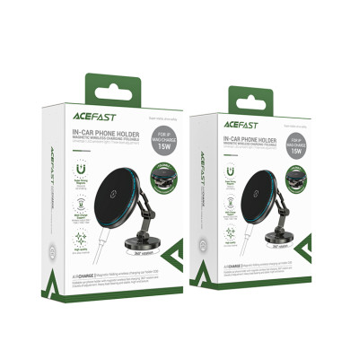 Автотримач для телефона з БЗП ACEFAST D30 magnetic folding wireless charging car holder Black