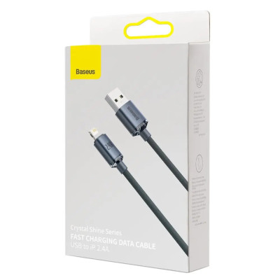 Кабель Baseus Crystal Shine Series Fast Charging Data Cable USB to iP 2.4A 1.2m Black Кабель Baseus Crystal Shine Series Fast Charging Data Cable USB to iP 2.4A 1.2m Black