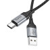 Кабель HOCO X102 USB to Type-C 3A, 1m, nylon, aluminum connectors, Black Кабель HOCO X102 USB to Type-C 3A, 1m, nylon, aluminum connectors, Black