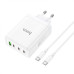 Мережевий зарядний пристрій HOCO N31 Leader PD100W four-port(3C1A) fast charger set(Type-C to Type-C) White Мережевий зарядний пристрій HOCO N31 Leader PD100W four-port(3C1A) fast charger set(Type-C to Type-C) White