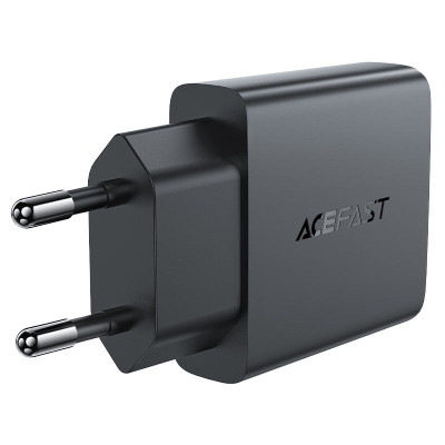 Мережевий зарядний пристрій ACEFAST A69 PD30W GaN (USB-A+USB-C) ultra-thin charger Black