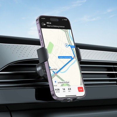 Автотримач для телефона BOROFONE BH92 Grand one-button car holder(air outlet) Black