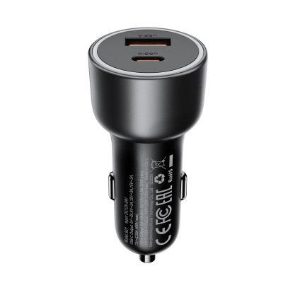 Автомобільний зарядний пристрій ACEFAST B21 75W(USB-C+USB-A)car charger Metal Gray